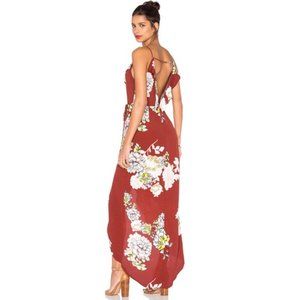 ASTR The Label Lucia Floral Rust Dress. Size XS